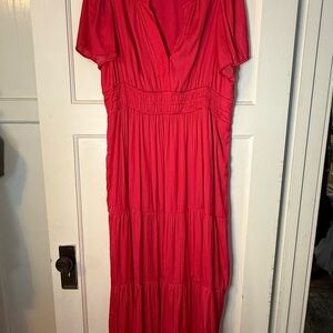 Anthropologie Vibrant Pinkish Maxi Dress
